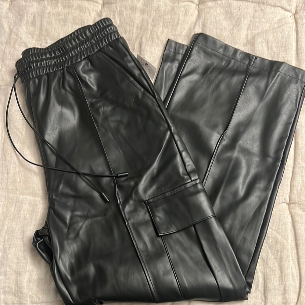 Vegan Leather cargo pants